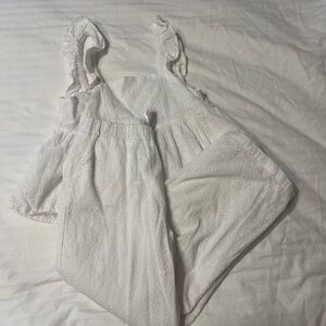 White Lace Ruffle Jumpsuit